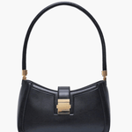 Valencia | Black Luxe Leather Shoulder Bag – Bold & Sophisticated - in Black | Arvea Bags