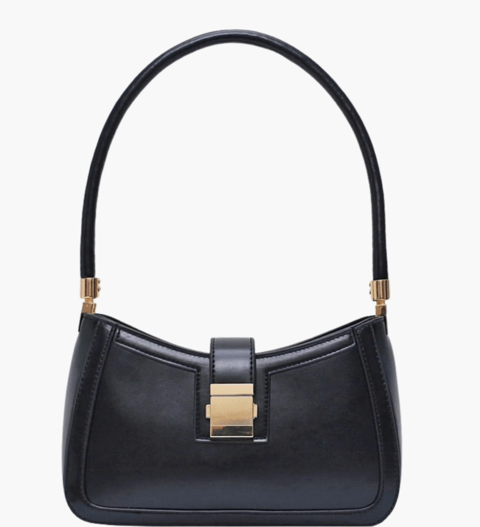 Valencia | Black Luxe Leather Shoulder Bag – Bold & Sophisticated - in Black | Arvea Bags
