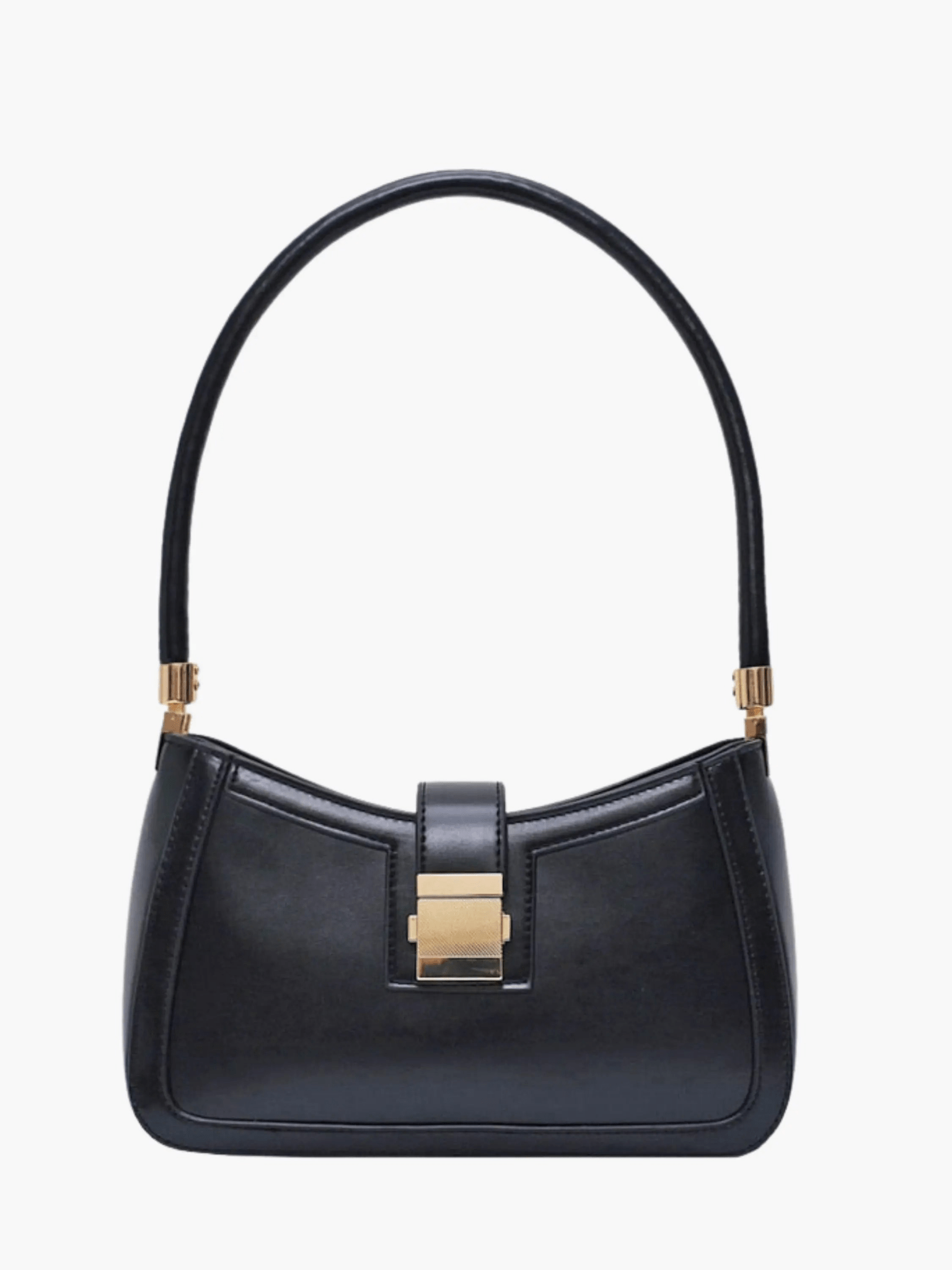 Valencia | Black Luxe Leather Shoulder Bag – Bold & Sophisticated - in Black | Arvea Bags