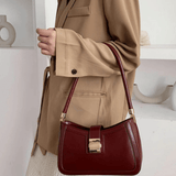 Valencia | Black Luxe Leather Shoulder Bag – Bold & Sophisticated - in Black | Arvea Bags