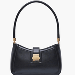 Valencia | Black Luxe Leather Shoulder Bag – Bold & Sophisticated - in Black | Arvea Bags