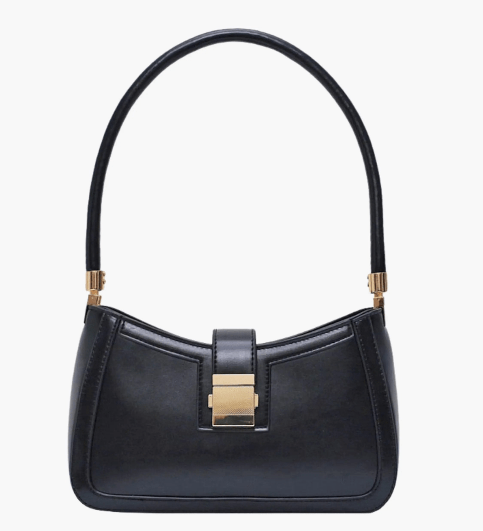 Valencia | Black Luxe Leather Shoulder Bag – Bold & Sophisticated - in Black | Arvea Bags