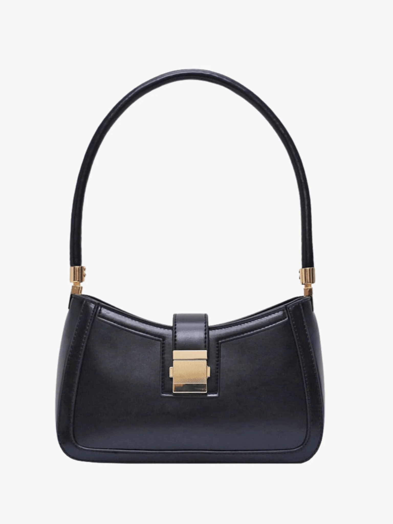 Valencia | Black Luxe Leather Shoulder Bag – Bold & Sophisticated - in Black | Arvea Bags