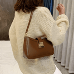 Valencia | Black Luxe Leather Shoulder Bag – Bold & Sophisticated - in Black | Arvea Bags