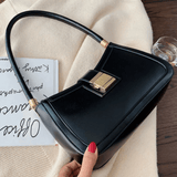 Valencia | Black Luxe Leather Shoulder Bag – Bold & Sophisticated - in Black | Arvea Bags