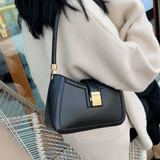 Valencia | Black Luxe Leather Shoulder Bag – Bold & Sophisticated - in Black | Arvea Bags