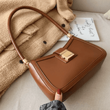 Valencia | Black Luxe Leather Shoulder Bag – Bold & Sophisticated - in Dark Brown | Arvea Bags