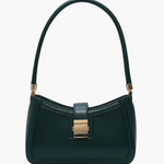Valencia | Black Luxe Leather Shoulder Bag – Bold & Sophisticated - in Dark Green | Arvea Bags