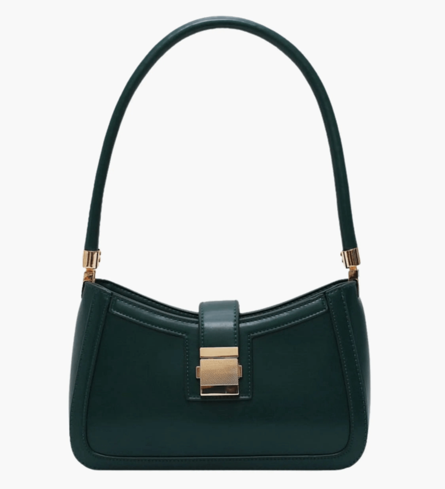 Valencia | Black Luxe Leather Shoulder Bag – Bold & Sophisticated - in Dark Green | Arvea Bags