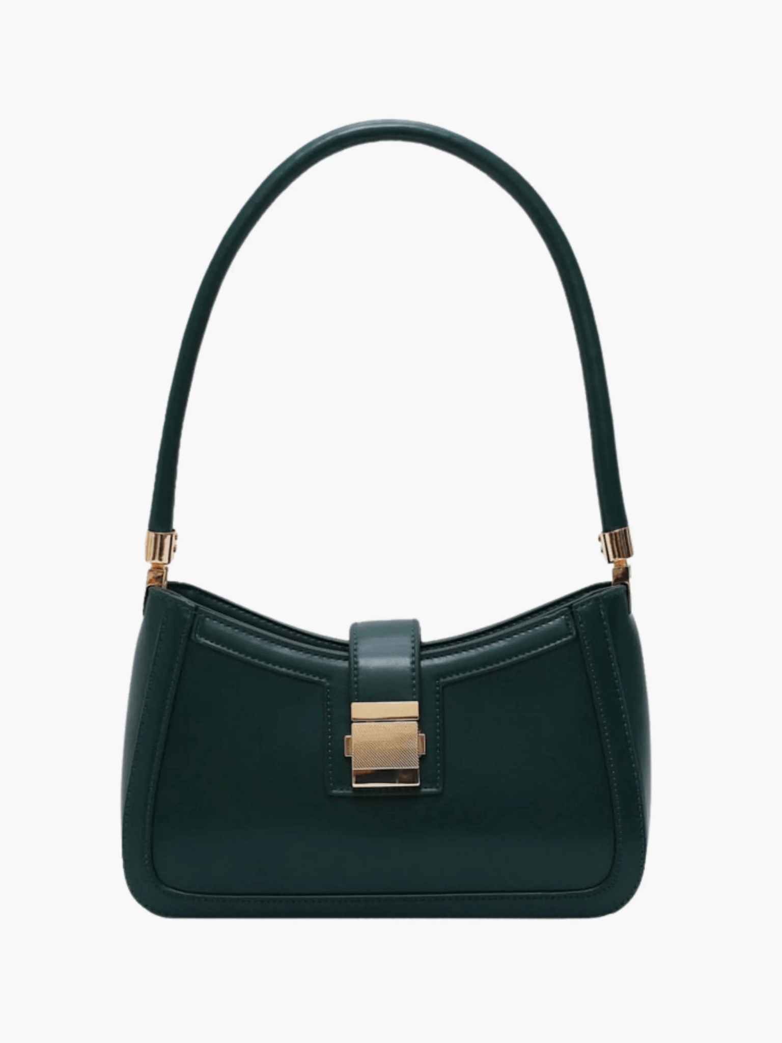 Valencia | Black Luxe Leather Shoulder Bag – Bold & Sophisticated - in Dark Green | Arvea Bags