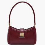 Valencia | Black Luxe Leather Shoulder Bag – Bold & Sophisticated - in Wine Red | Arvea Bags