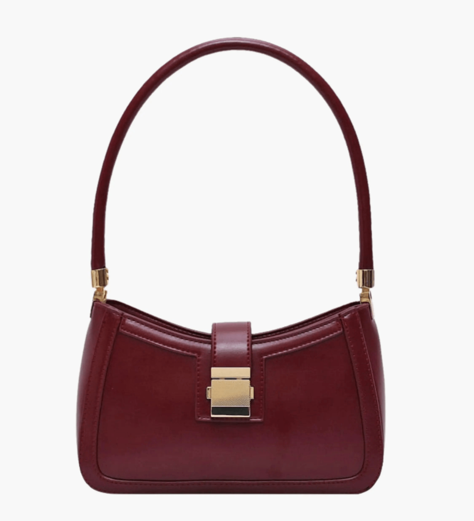 Valencia | Black Luxe Leather Shoulder Bag – Bold & Sophisticated - in Wine Red | Arvea Bags