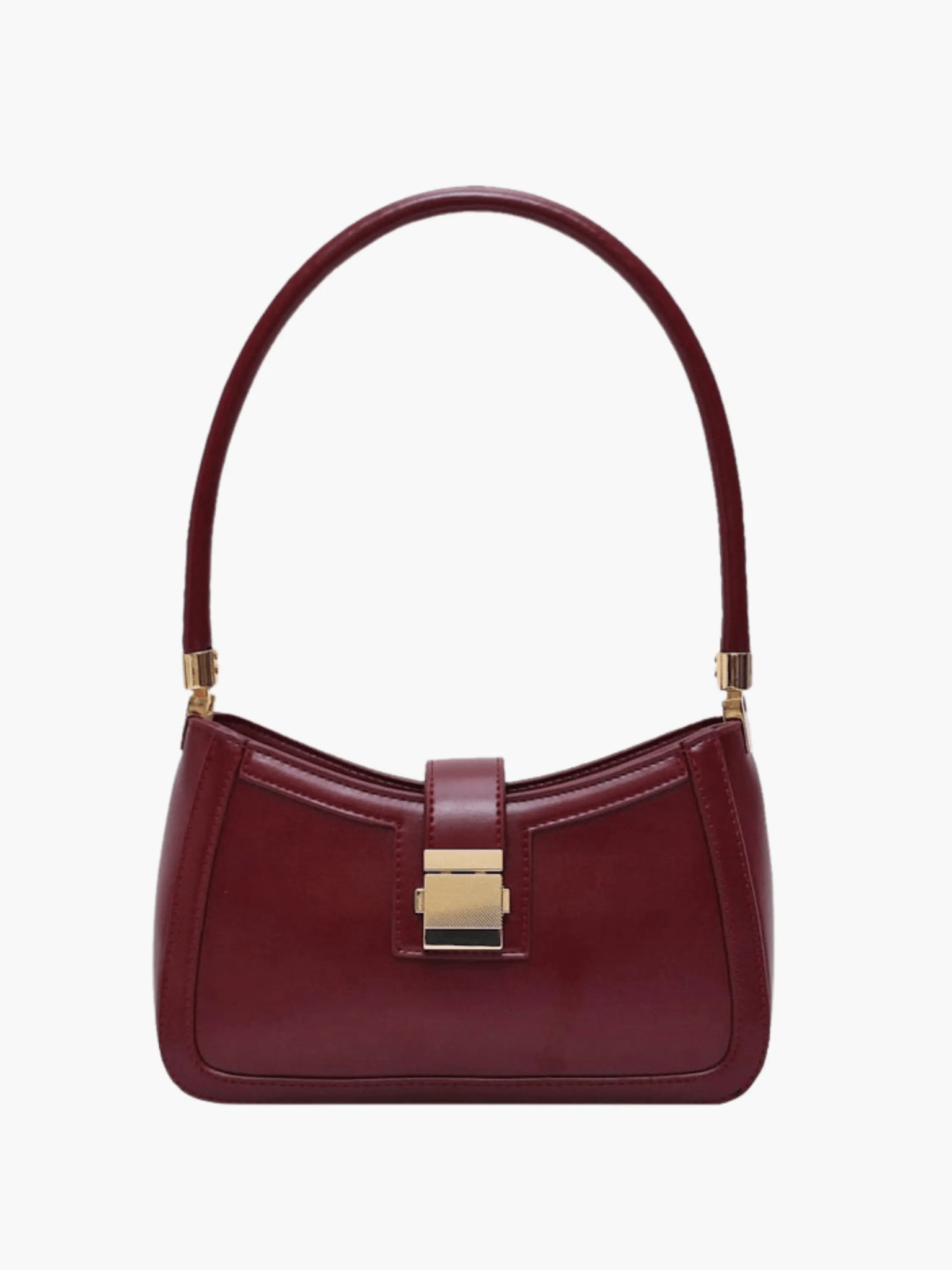Valencia | Black Luxe Leather Shoulder Bag – Bold & Sophisticated - in Wine Red | Arvea Bags