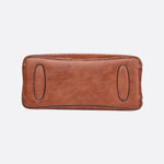 Valencia Croc - Embossed Leather Tote – Structured Top Handle Bag with Lock Detail - in Light Brown | Arvea Bags