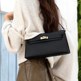 Valencia Elegant Black Leather Shoulder Bag – Timeless Sophistication & Versatility - in Black | Arvea Bags