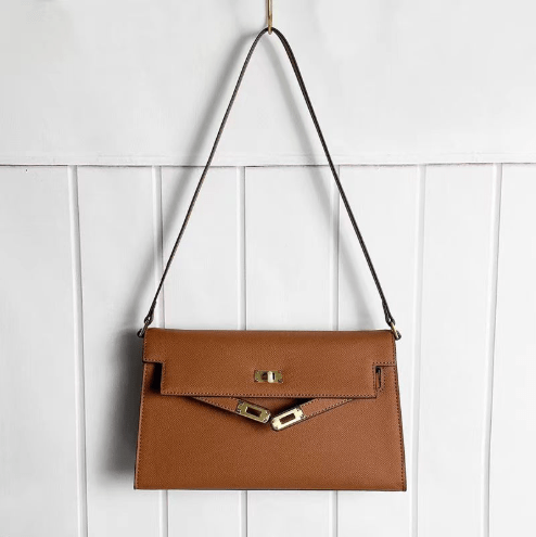 Valencia Elegant Black Leather Shoulder Bag – Timeless Sophistication & Versatility - in Tan Brown | Arvea Bags