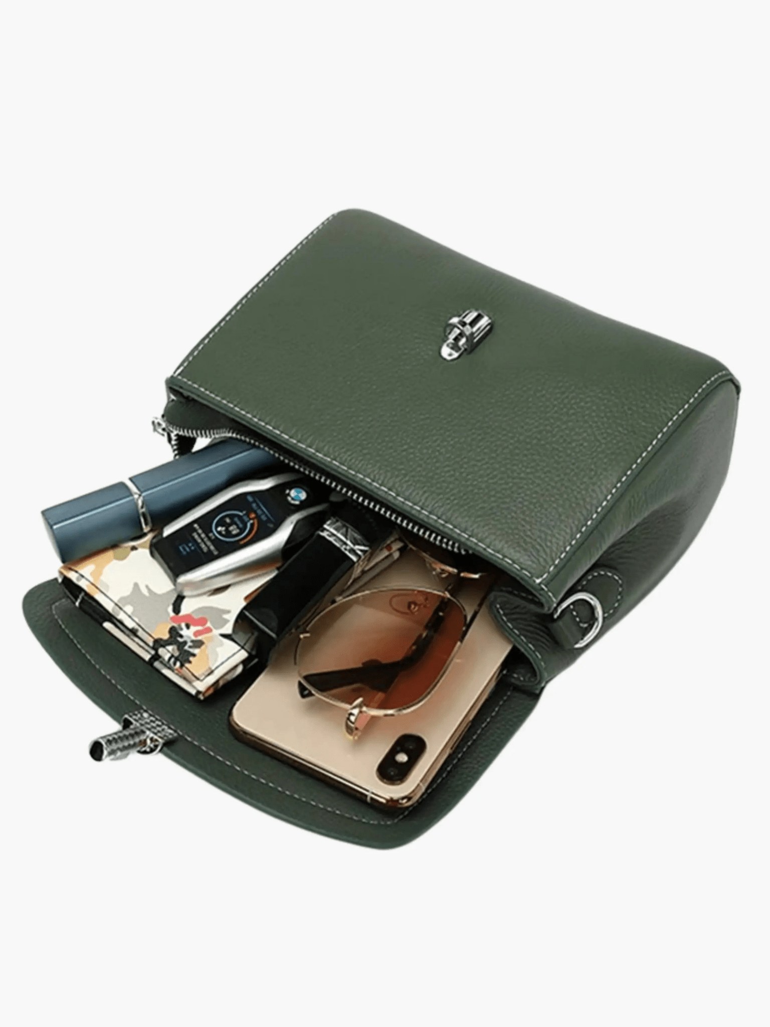 Valeria | Luxe Green Croc - Embossed Leather Satchel – Bold & Sophisticated - in Dark Green | Arvea Bags