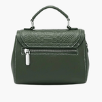 Valeria | Luxe Green Croc - Embossed Leather Satchel – Bold & Sophisticated - in Dark Green | Arvea Bags