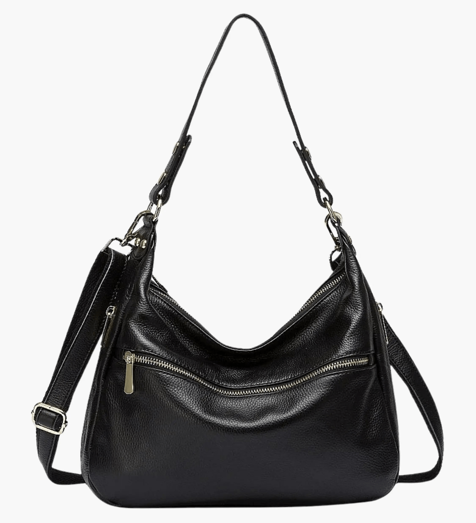Valeria | Red Leather Hobo Bag – Bold & Functional - in Black | Arvea Bags