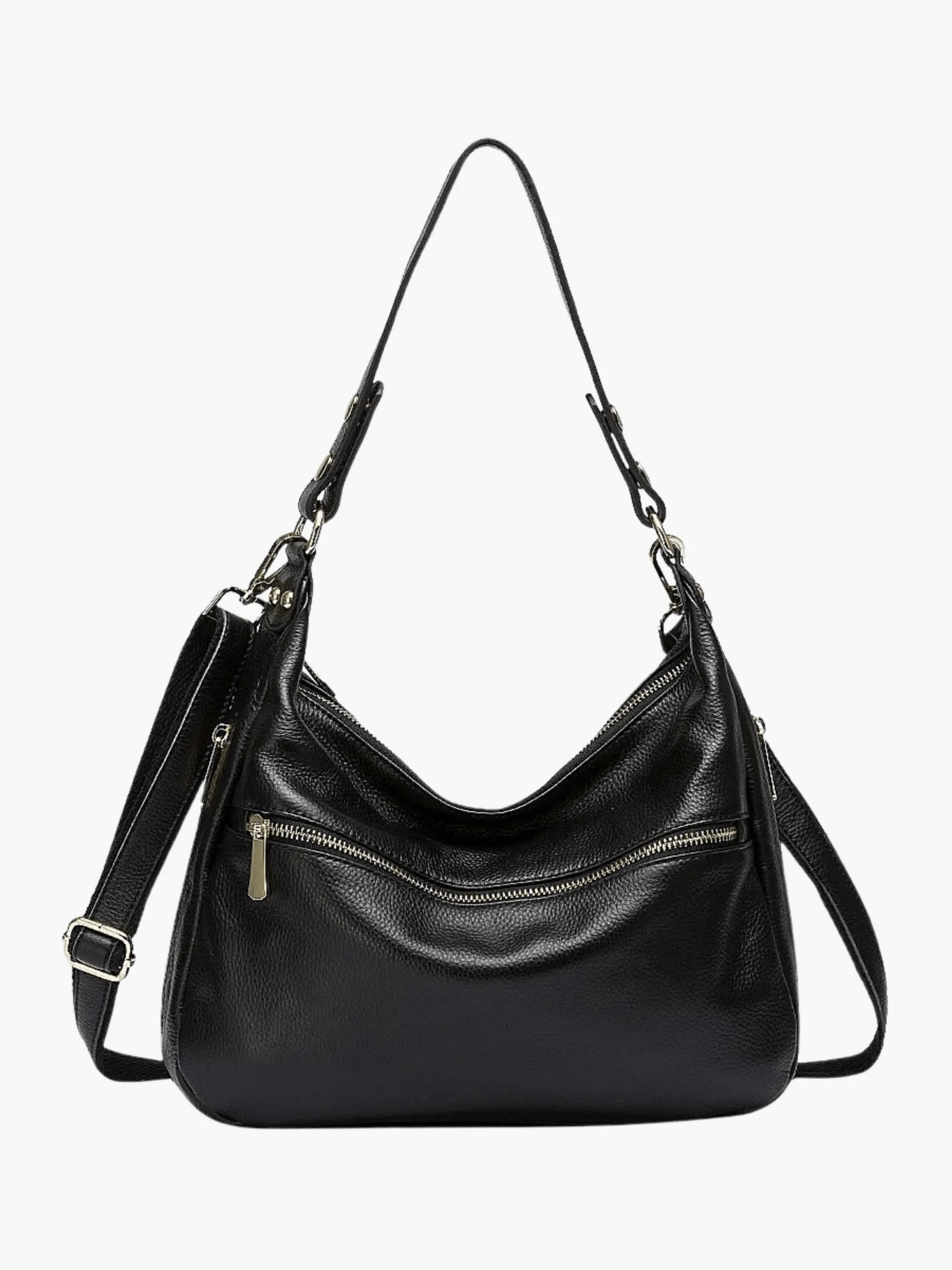 Valeria | Red Leather Hobo Bag – Bold & Functional - in Black | Arvea Bags