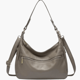 Valeria | Red Leather Hobo Bag – Bold & Functional - in Grey | Arvea Bags