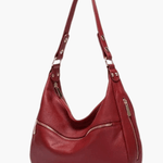 Valeria | Red Leather Hobo Bag – Bold & Functional - in Red | Arvea Bags