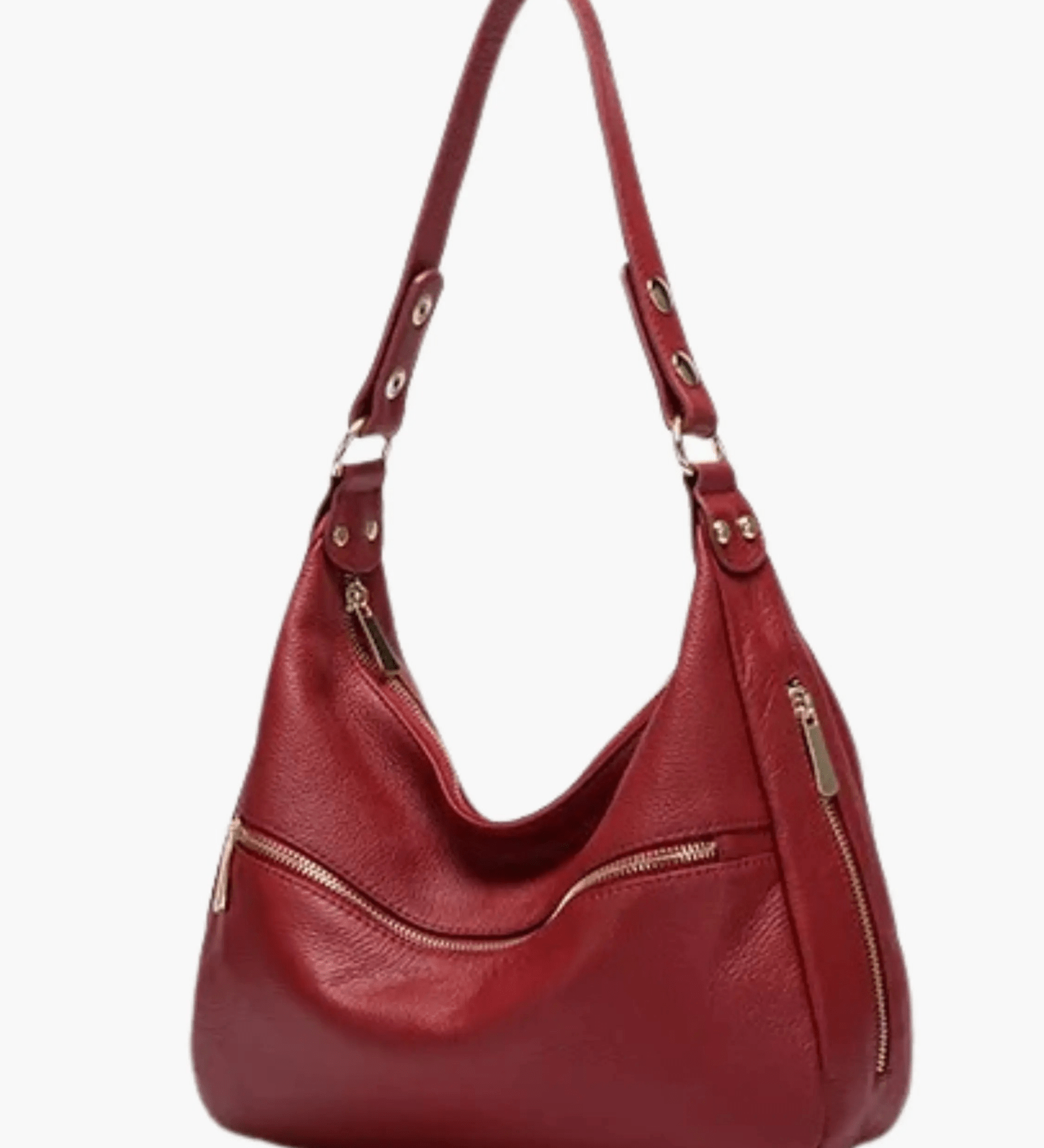 Valeria | Red Leather Hobo Bag – Bold & Functional - in Red | Arvea Bags