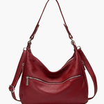 Valeria | Red Leather Hobo Bag – Bold & Functional - in Red | Arvea Bags