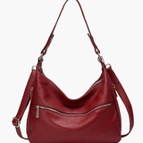 Valeria | Red Leather Hobo Bag – Bold & Functional - in Red | Arvea Bags