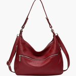 Valeria | Red Leather Hobo Bag – Bold & Functional - in Red | Arvea Bags