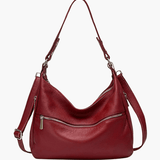 Valeria | Red Leather Hobo Bag – Bold & Functional - in Red | Arvea Bags