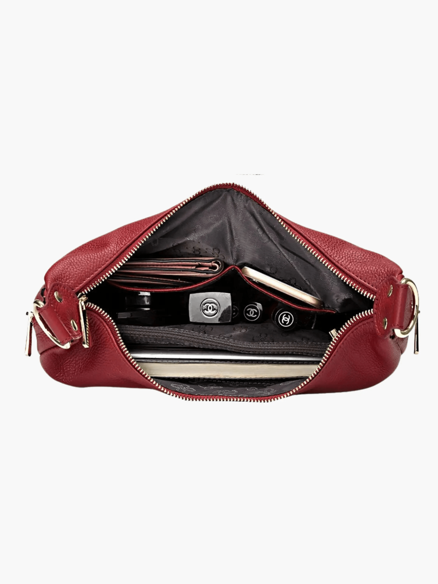 Valeria | Red Leather Hobo Bag – Bold & Functional - in Red | Arvea Bags
