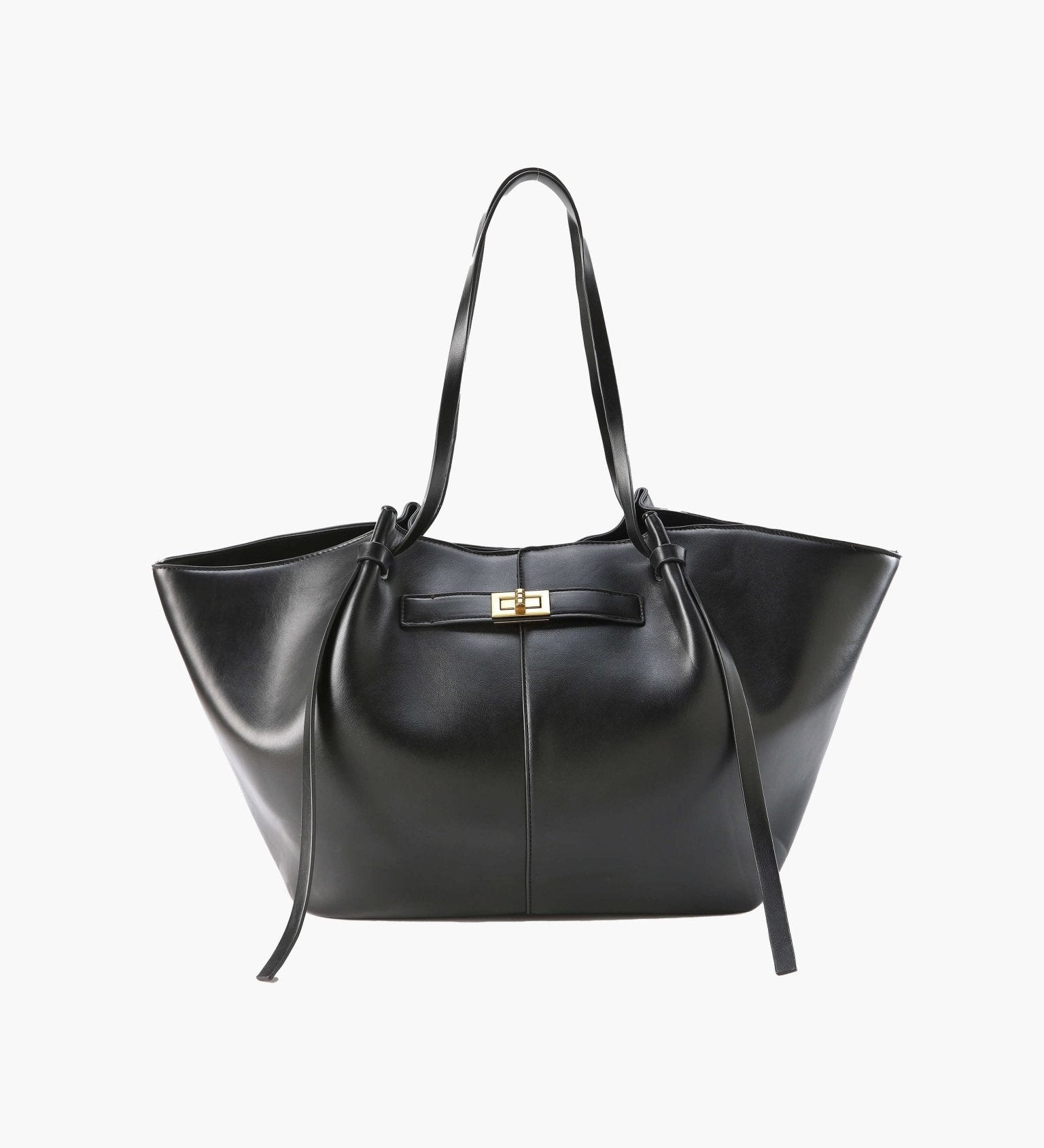 Vegan Leather Shopper Bag – Spacious Structured Tote with Minimalist Design - in Black | Arvea Bags