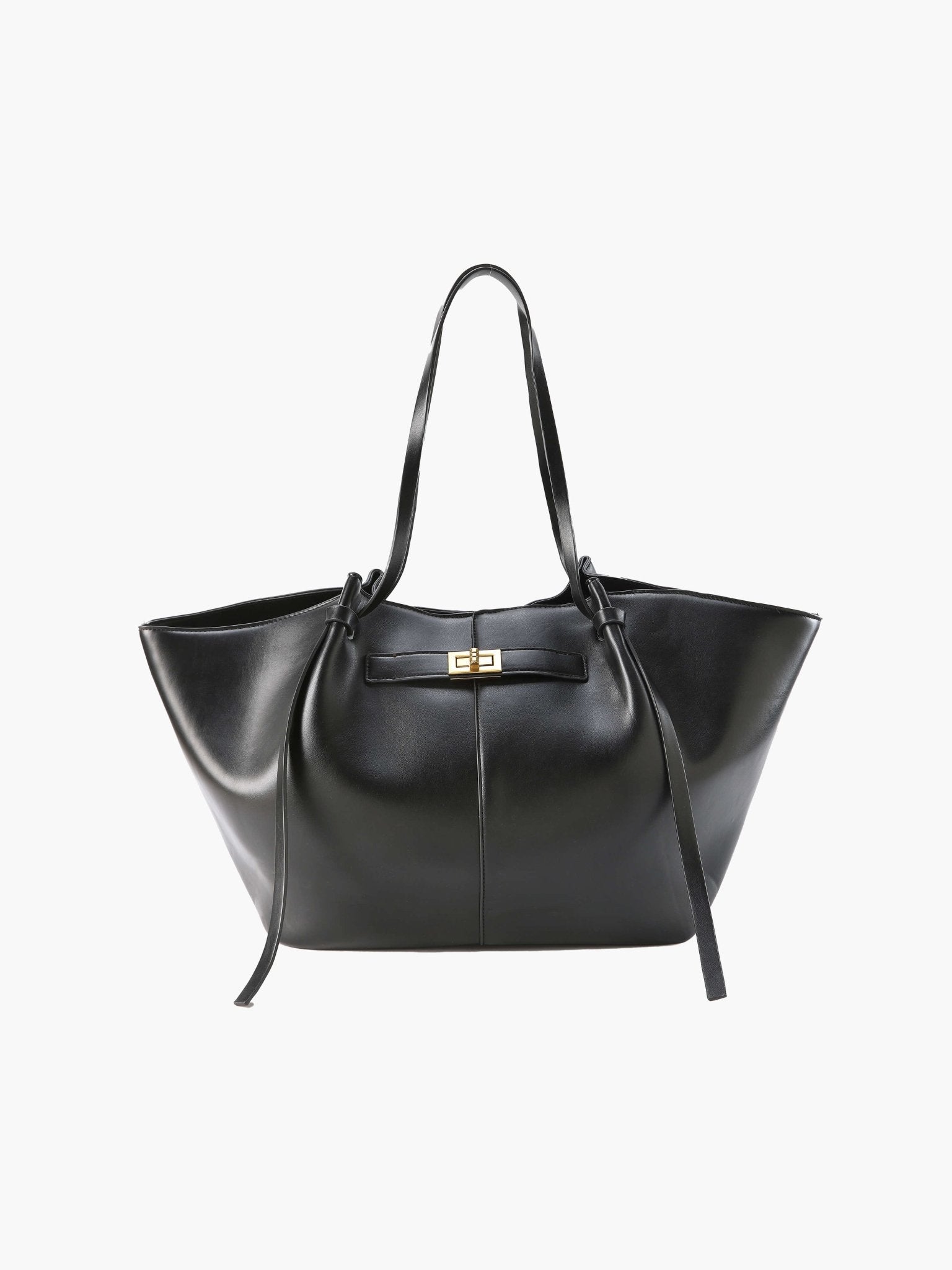 Vegan Leather Shopper Bag – Spacious Structured Tote with Minimalist Design - in Black | Arvea Bags