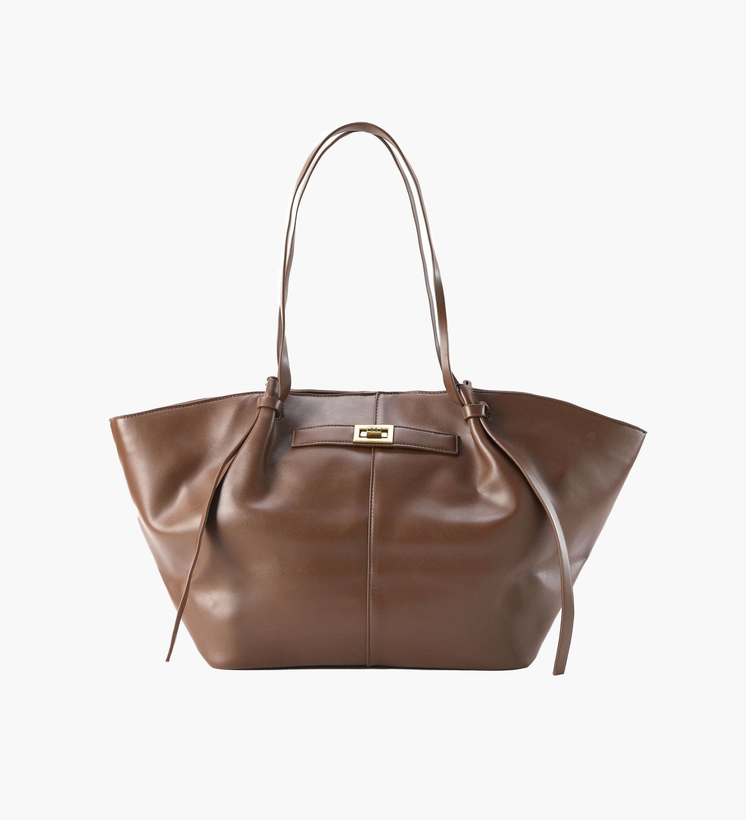 Vegan Leather Shopper Bag – Spacious Structured Tote with Minimalist Design - in Brown | Arvea Bags