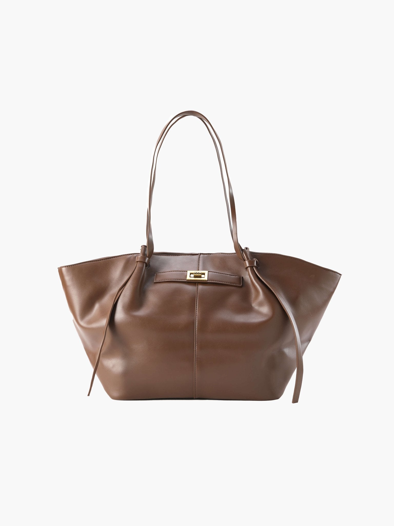Vegan Leather Shopper Bag – Spacious Structured Tote with Minimalist Design - in Brown | Arvea Bags