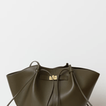 Vegan Leather Shopper Bag – Spacious Structured Tote with Minimalist Design - in Dark Green | Arvea Bags