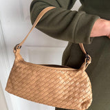 Vegan Leather Woven Shoulder Bag – Elegant Handbag with Adjustable Strap - in Black | Arvea Bags