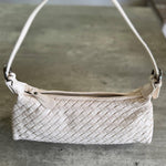 Vegan Leather Woven Shoulder Bag – Elegant Handbag with Adjustable Strap - in Olive | Arvea Bags
