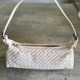 Vegan Leather Woven Shoulder Bag – Elegant Handbag with Adjustable Strap - in Olive | Arvea Bags