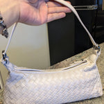 Vegan Leather Woven Shoulder Bag – Elegant Handbag with Adjustable Strap - in Olive | Arvea Bags