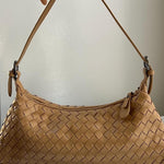 Vegan Leather Woven Shoulder Bag – Elegant Handbag with Adjustable Strap - in Olive | Arvea Bags