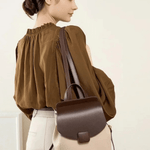 Velindra | Two - Tone Leather Backpack – Minimalist Elegance - in Beige | Arvea Bags