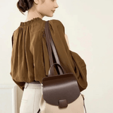 Velindra | Two - Tone Leather Backpack – Minimalist Elegance - in Beige | Arvea Bags