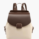 Velindra | Two - Tone Leather Backpack – Minimalist Elegance - in Beige | Arvea Bags
