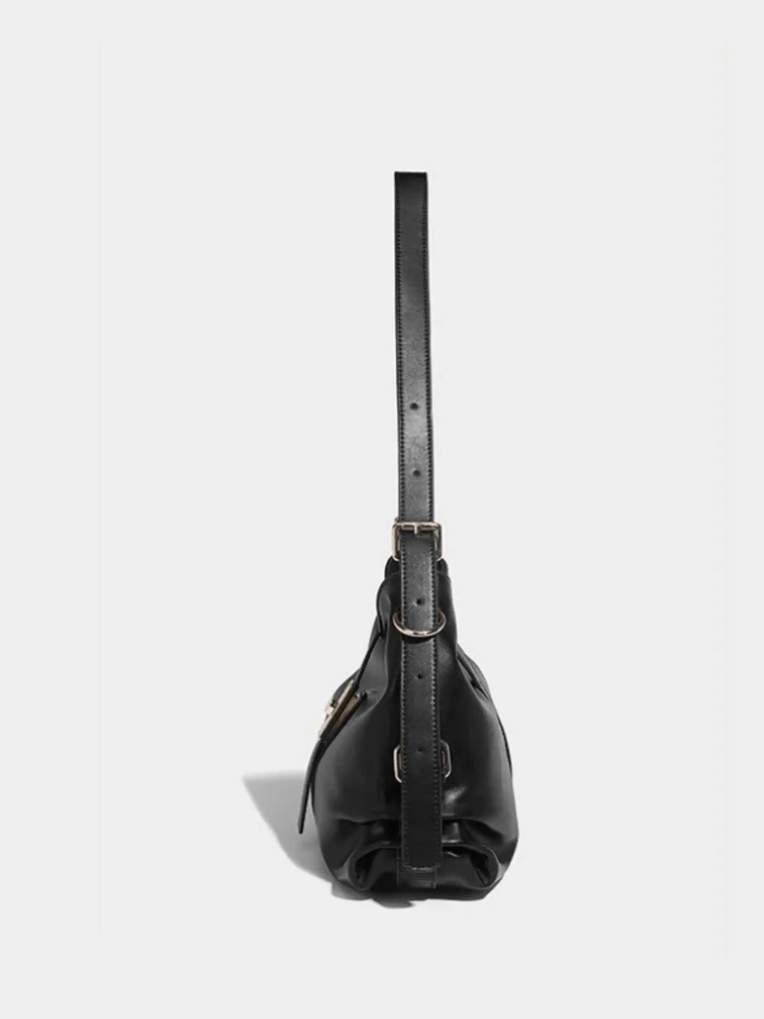 Velithra | Luxe Black Leather Shoulder Bag – Elegant & Versatile - in Black | Arvea Bags