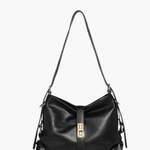 Velithra | Luxe Black Leather Shoulder Bag – Elegant & Versatile - in Black | Arvea Bags