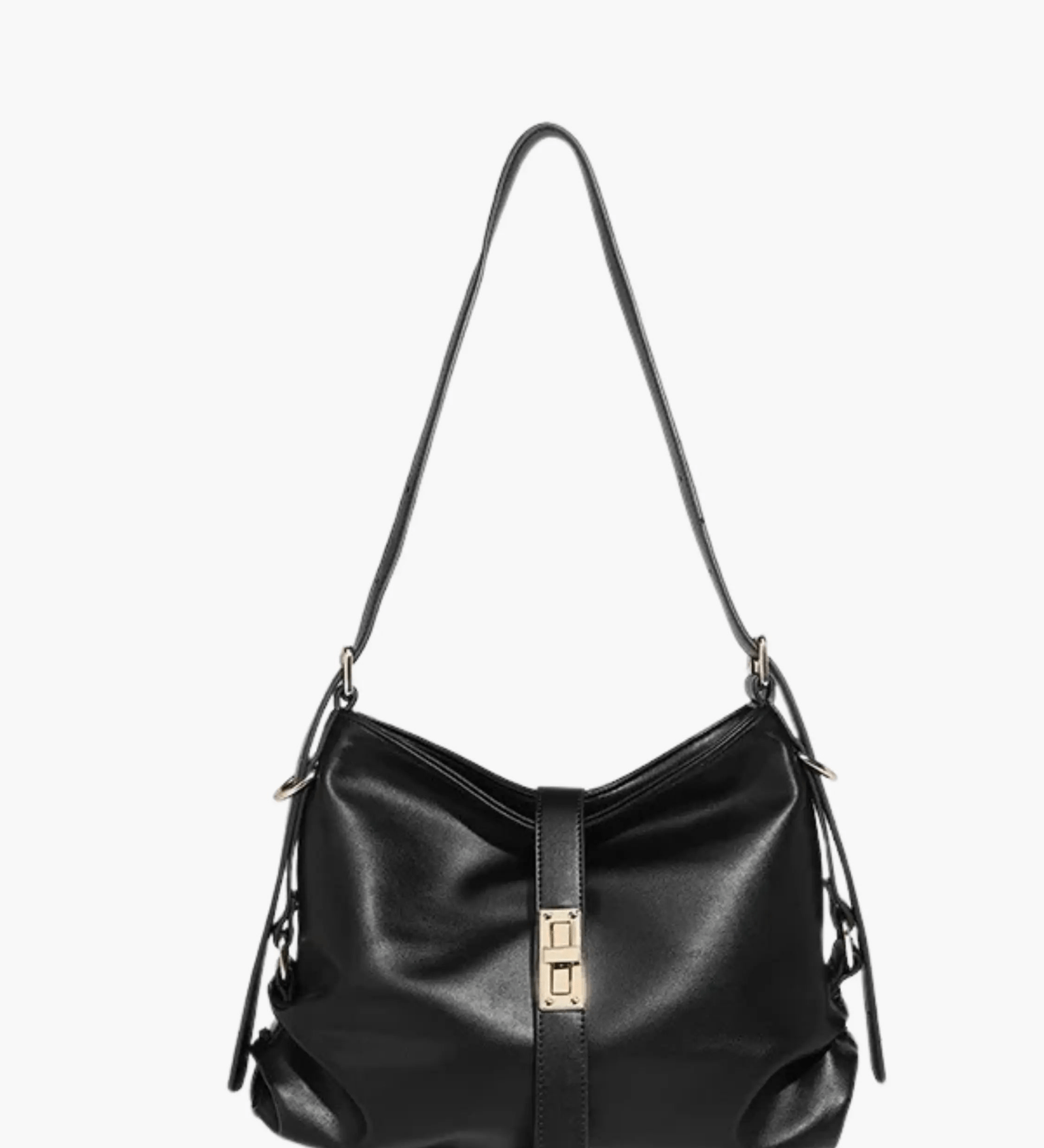 Velithra | Luxe Black Leather Shoulder Bag – Elegant & Versatile - in Black | Arvea Bags
