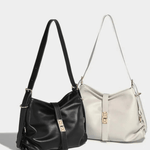 Velithra | Luxe Black Leather Shoulder Bag – Elegant & Versatile - in Black | Arvea Bags