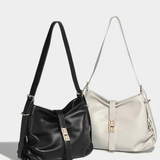 Velithra | Luxe Black Leather Shoulder Bag – Elegant & Versatile - in Black | Arvea Bags